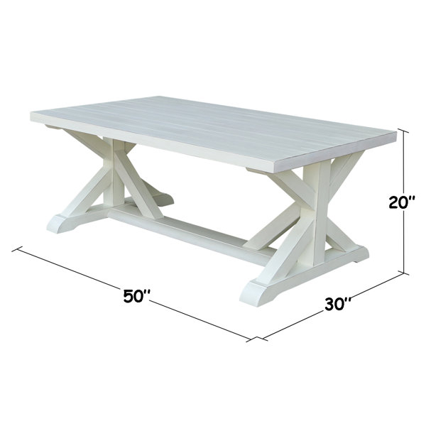 August Grove® Philippine Solid Wood Trestle Coffee Table Wayfair